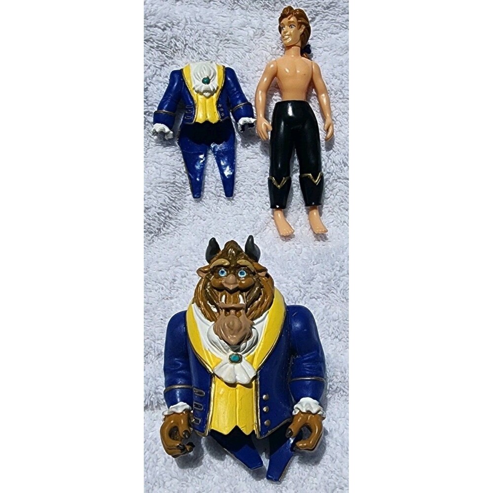 VTG DISNEY BEAUTY AND THE BEAST PRINCE ADAM BEAST IN HUMAN FORM 4" FIGURE BELLE - Picture 2 of 7